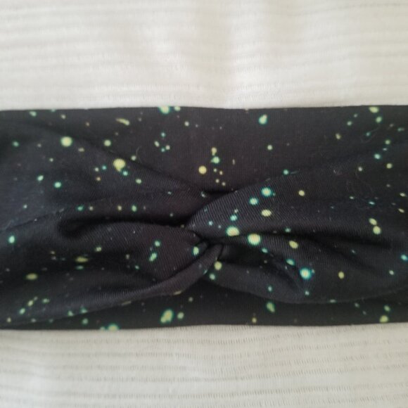 Fablebands Black Galaxy Headband Twist Knot Front Stars Space - Picture 2 of 4